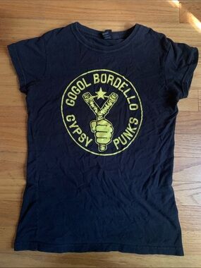 Bordello Women’s Small Black Tee Gypsy Punks Logo
